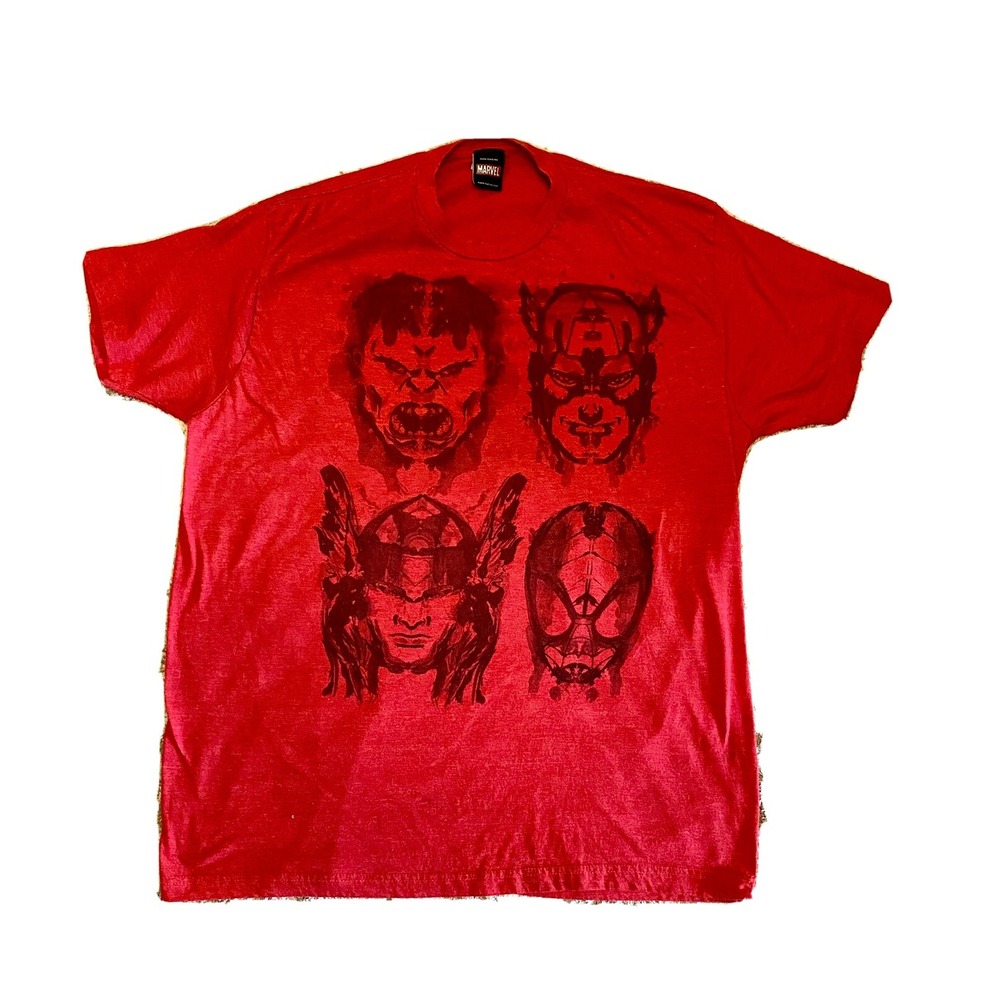 VINTAGE Marvel Mad Engine Thor, SpiderMan, Hulk Shirt TShirt Adult XL Mens Red